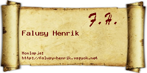 Falusy Henrik névjegykártya